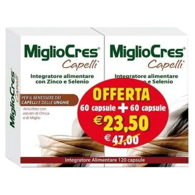 Migliocres Promo Integratore Benessere Capelli E Unghie 60+60 Capsule Integratori Anticaduta