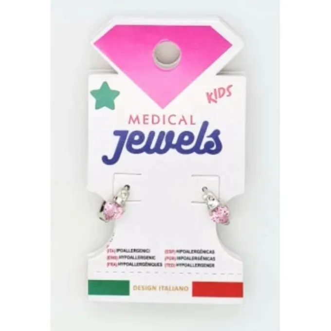Mj Post 345 Cerchietto Argento Con Zircone Cuore Rosa