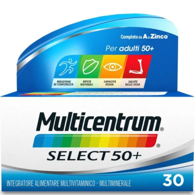 Multicentrum Select 50+ Integratore Alimentare Multivitaminico Multiminerale Vitamina B Calcio 30 Compresse