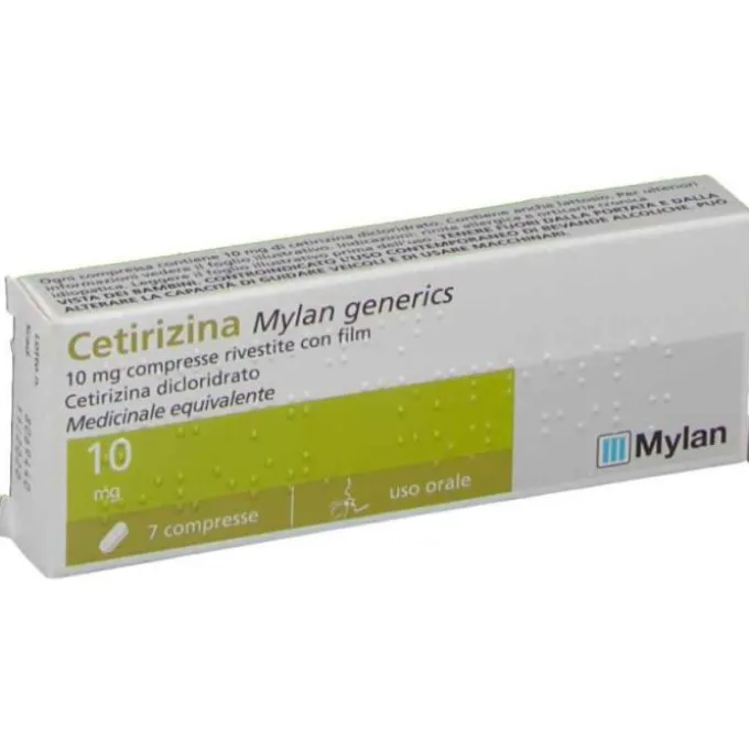 Mylan Cetirizina 7 Compresse Rivestite 10 Mg