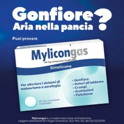 Mylicongas Aerofagia 50 Compresse Per Flatulenza Meteorismo Gonfiore Addominale