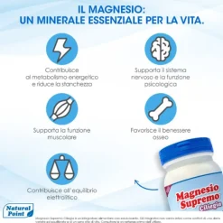 Natural Point Magnesio Supremo Integratore Gusto Ciliegia 150 G Stress
