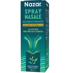 Nazar Spray Nasale Decongestionante Soluzione Ipertonica 2,2% 20 Ml