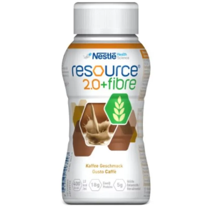 Nestle' Resource 2.0+Fibre Caffe Bevanda Con Fibre 200 Ml Alimenti Iperproteici
