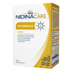 NESTLÉ NIDINACARE VITAMINA D GOCCE INTEGRATORE DI VITAMINA D3 IN OLIO PER LATTANTI E BAMBINI, FLACONE CON CONTAGOCCE DA 10 ML