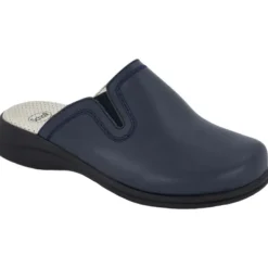 New Toffee Leather Ciabatta Woman Navy Blue 40 Calzature