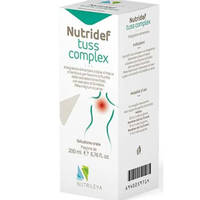Nutridef Tuss Complex Sciroppo 200Ml - Integratore Alimentare Tosse Grassa Sciroppi