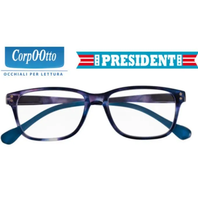 Occhiale Da Lettura Corpootto C8 President Grigio Blu-Blu +2,00