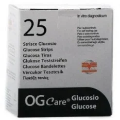 Ogcare Glucosio Strisce Misurazione Glicemia 25 Pezzi