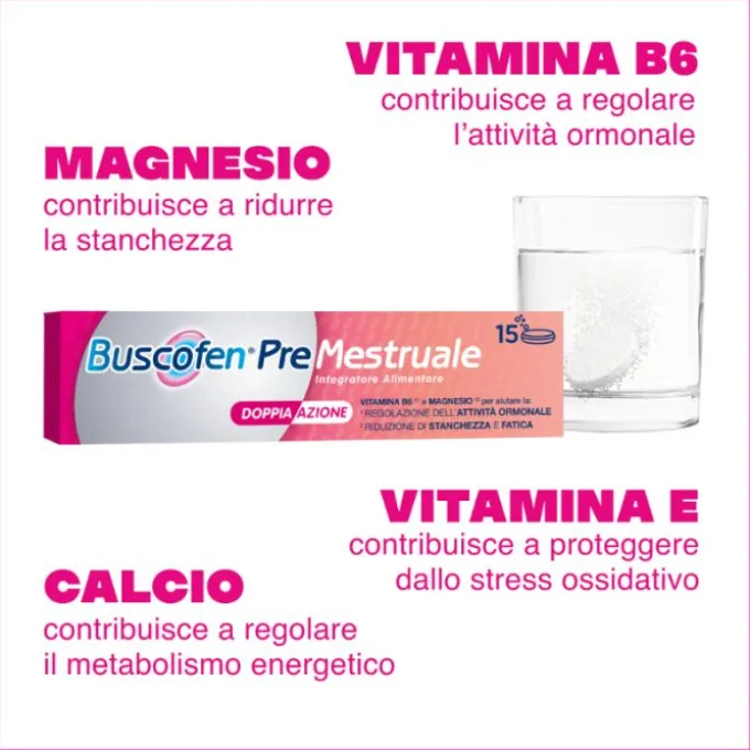 Opella Healthcare Buscofen Premestruale Integratore Donna 15 Compresse Effervescenti
