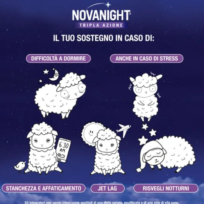 Opella Healthcare Novanight Tripla Azione Integratore Per Il Sonno 20 Bustine Orosolubili