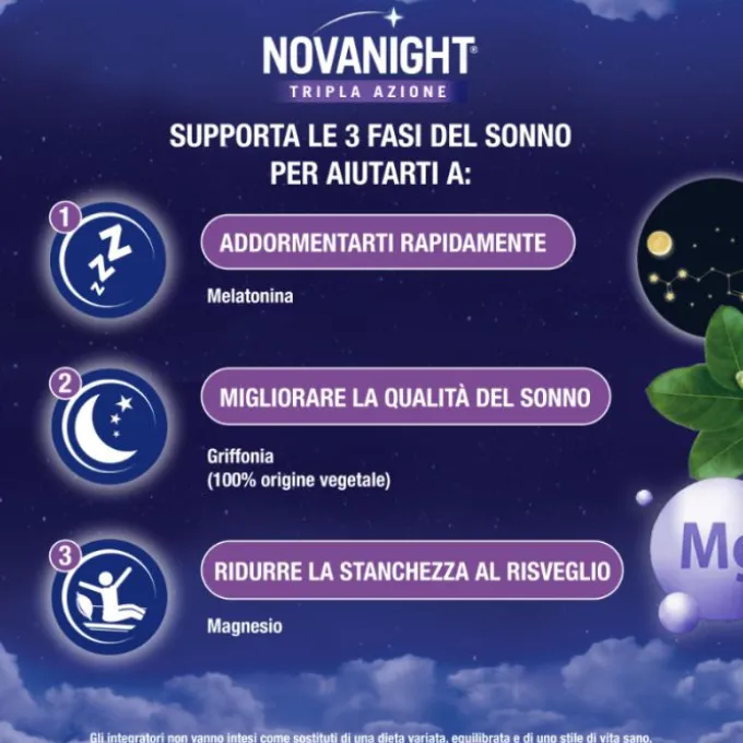 Opella Healthcare Novanight Tripla Azione Integratore Per Il Sonno 20 Bustine Orosolubili