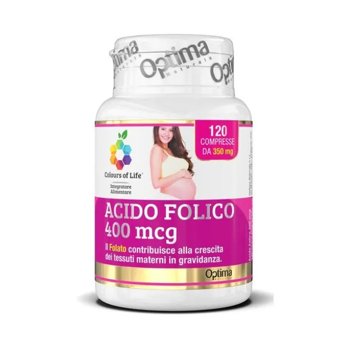 Optima Colours Of Life Acido Folico Integratore Gravidanza 120 Compresse
