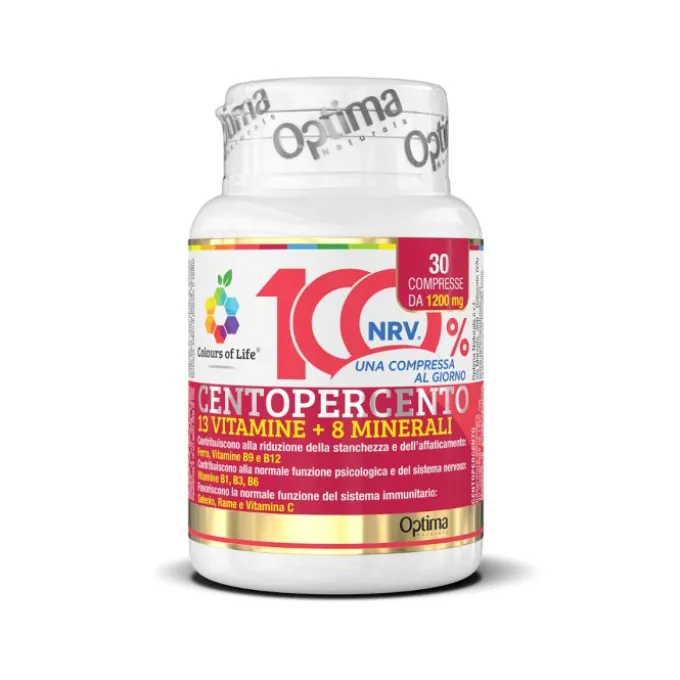 Optima Colours Of Life Centopercento Integratore Multivitaminico E Multiminerale 30 Compresse