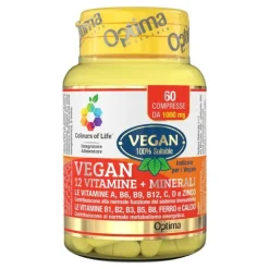 Optima Colours Of Life Vegan 12 Vitamine + Minerali Integratore Difese Immunitarie 60 Compresse