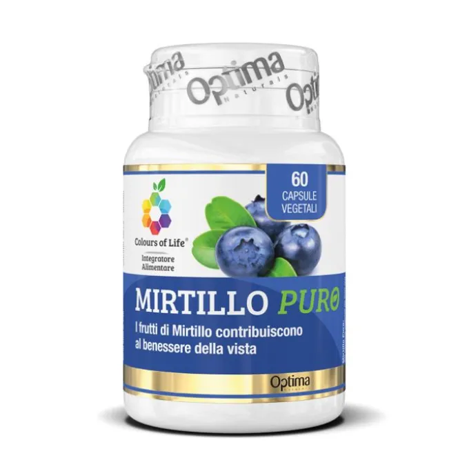 Optima Naturals Mirtillo Puro Colours Of Life Integratore Vista 60 Capsule