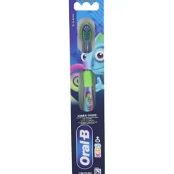 ORAL-B KIDS 0+ SPAZZOLINO 0-6 ANNI TESTINA MORBIDA, SETOLE POWER E TIP NETTALINGUA, 1 PEZZO
