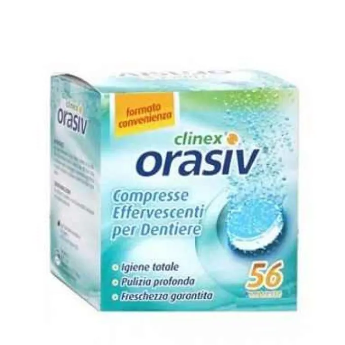 Orasiv Clinex Compresse Effervescenti Protesi Dentale 56 Pezzi Pulizia Protesi