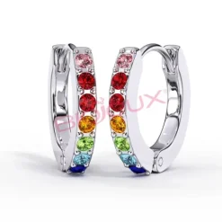 Orecchini Crystal Hoop Multicolor Oro 1 Paio