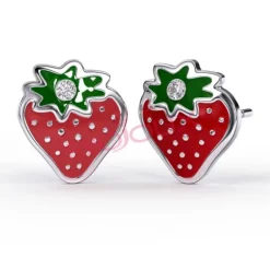 Orecchini Fragola With Swarovski 1 Paio