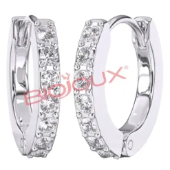 Orecchini White Crystal Hoop 1 Paio