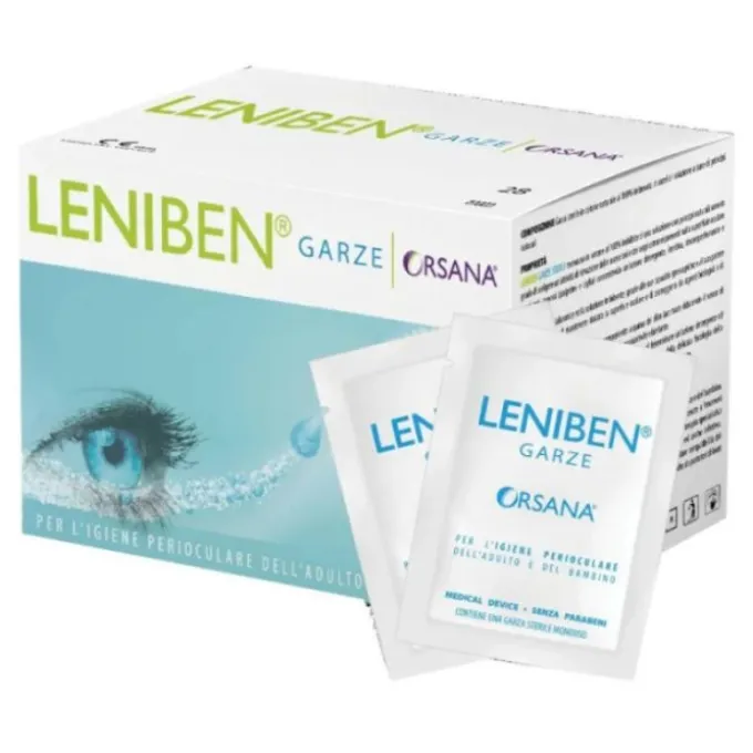 ORSANA LENIBEN GARZE STERILI OCULARI IN COTONE 28 GARZE MONOUSO PER LA DETERSIONE DELICATA DI PALPEBRE E CIGLIA, TESTATE