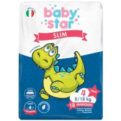 Pannolini Babystar Slim 8/18Kg Taglia 4 Maxi 18 Pezzi