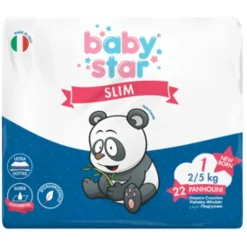 Pannolini Babystar Slim 2/5Kg Taglia 1 New Born 22 Pezzi