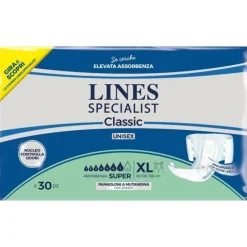 Pannolone A Mutanda Lines Specialist Classic Super Pm Xl 30Pezzi Pannoloni Per Adulti
