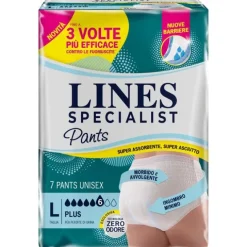 Pannolone Per Incontinenza Lines Specialist Pants Plus Unisex L 7 Pezzi