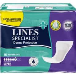 Pannolone Per Incontinenza Lines Specialist Derma Protectionsagomato Anatomico Super 15 Pezzi