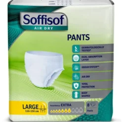 Pannolone Per Incontinenza Soffisof Air Dry Pants Extra Large 8 Pezzi Pannoloni Per Adulti
