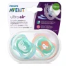 Philips Avent Succhietto Ultra Air Night 6-18M Maschio 2 Pezzi Succhietti Scudo Rigido