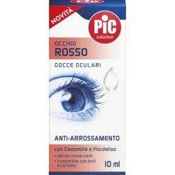 PIC SOLUTION OCCHIO ROSSO SOLUZIONE OFTALMICA STERILE IDRATANTE E LUBRIFICANTE CON SODIO IALURONATO 0,1%, FLACONE POLIDOSE SENZA CONSERVANTI