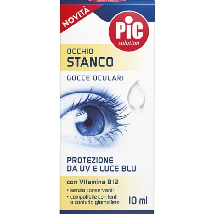 PIC SOLUZIONE OFTALMICA STERILE COLLIRIO IDRATANTE E LUBRIFICANTE SENZA CONSERVANTI CON ACIDO IALURONICO, ACIDO ROSMARINICO E VITAMINA B12 FLACONE 10 ML