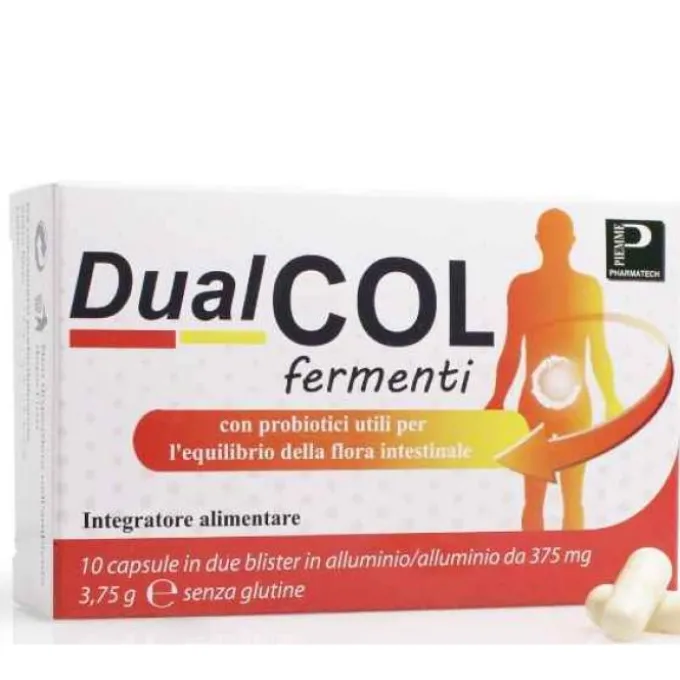 Piemme Pharmatech Dualcol Fermenti Integratore Probiotico 10 Capsule