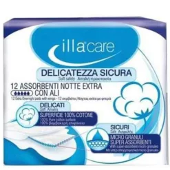 Pietrasanta Illa Care Assorbenti Notte Ipoallergenici Extra 12 Pezzi