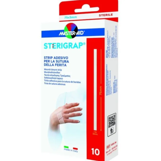 Pietrasanta Pharma Spa Master Aid Sterigrap Cerotti Adesivi Per Sutura Ferite 75 X 3Mm 10 Pezzi