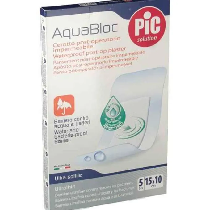Pikdare Pic Aquabloc Cerotti Antibatterici 15 X 10 Cm 5 Pezzi