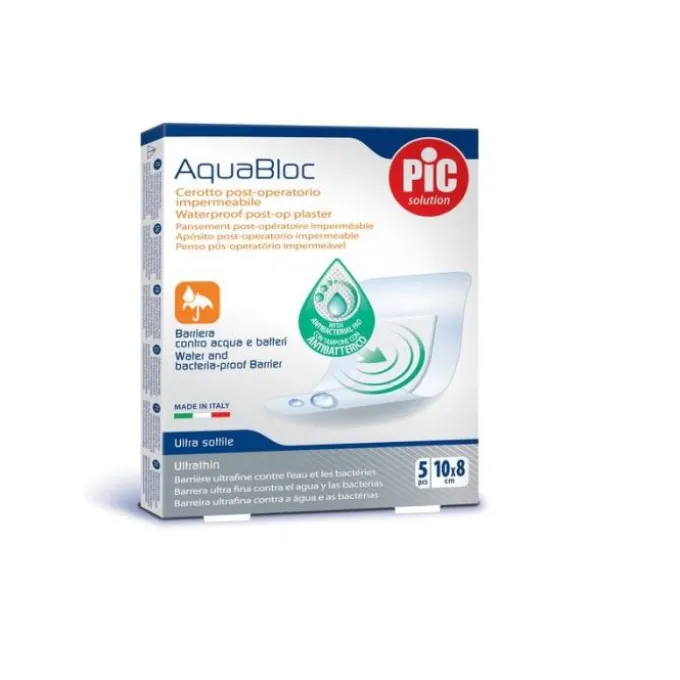 Pikdare Pic Aquabloc Cerotti Antibatterici Impermeabili 10 X 8 Cm 5 Pezzi