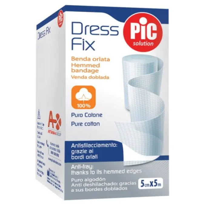 Pikdare Pic Benda Orlata Per Medicazioni Con Fustella 5 Cm X 5M Bende Non Elastiche