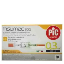 Pikdare Pic Siringa Per Insulina 0,3 30G 8Mm 30 Pezzi Siringhe Per Insulina