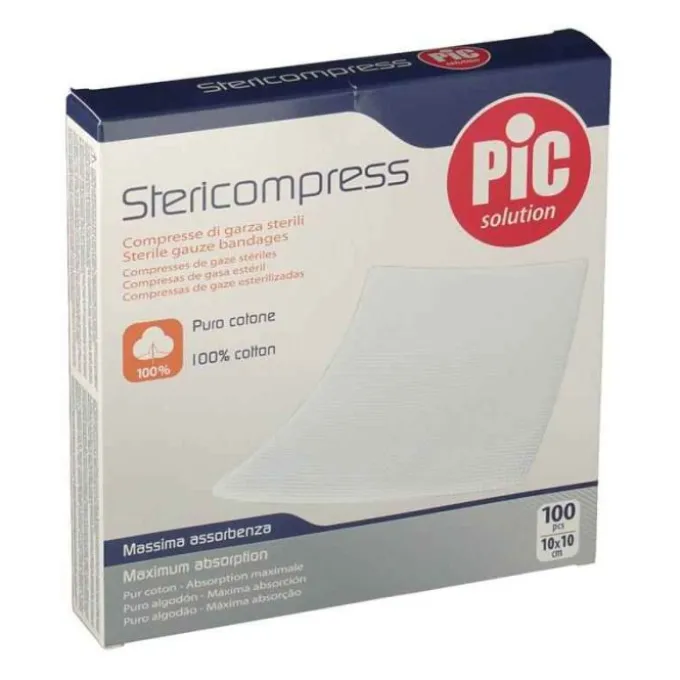Pikdare Pic Stericompress Compresse Di Garza 10 X 10 Cm Sterili 100 Pezzi