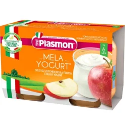 Plasmon Dessert Omogeneizzato Yogurt Mela 2 Vasetti Da 120 G Merende E Snack