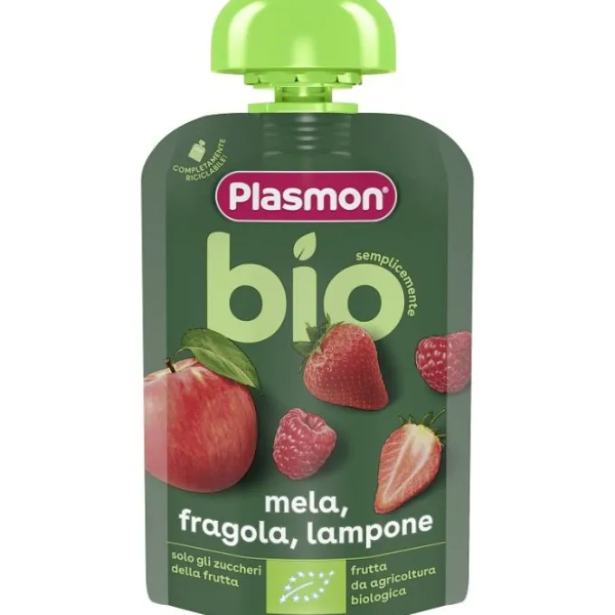 Plasmon Mela Fragola Lampone Bio Pouches 100 G Frutta