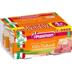 Plasmon Omogenizzato Vitello E Prosciutto 4 Vasetti Da 80 G Carne