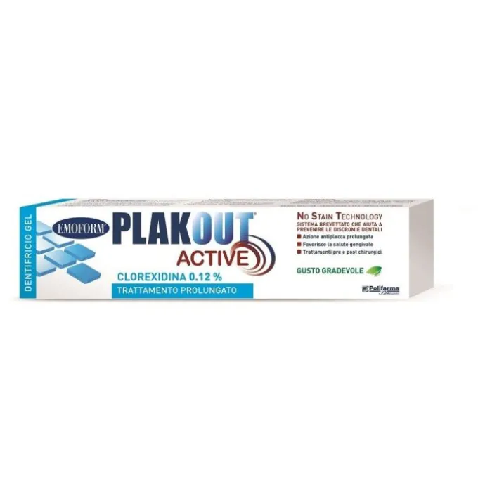 Polifarma Benessere Emoform Plak Out Active Dentifricio Clorexidina 0,12% Antiplacca E Antibatterico