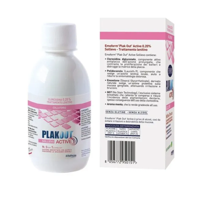 Polifarma Benessere Emoform Plak Out Active Sollievo Collutorio Ad Azione Antiplacca Intensiva 200 M