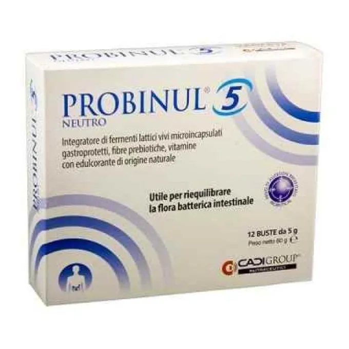 Probinul 5 Neutro Integratore Simbiotico 12 Bustine Fermenti Lattici