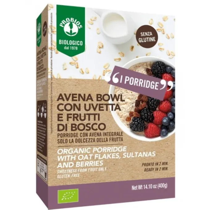 Probios Bio Avena Bowl Frutti Di Bosco Porridge Con Avena Integrale 400 G